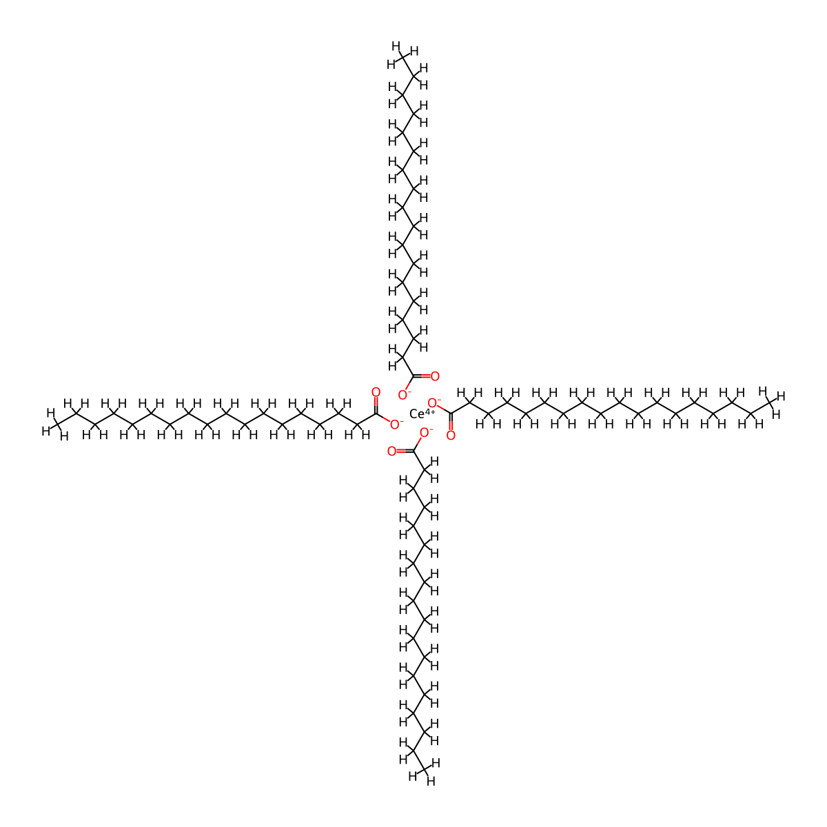 Octadecanoic acid, cerium(4+) salt (4:1) molecular structure, CAS 7459-41-8