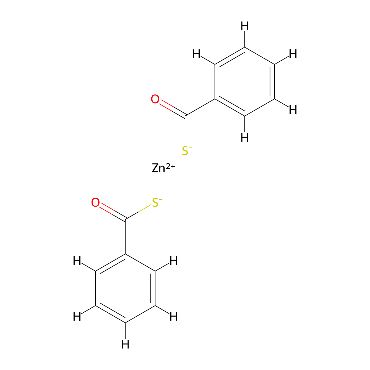 Benzoic acid, thio-, zinc salt molecular structure, CAS 7459-67-8