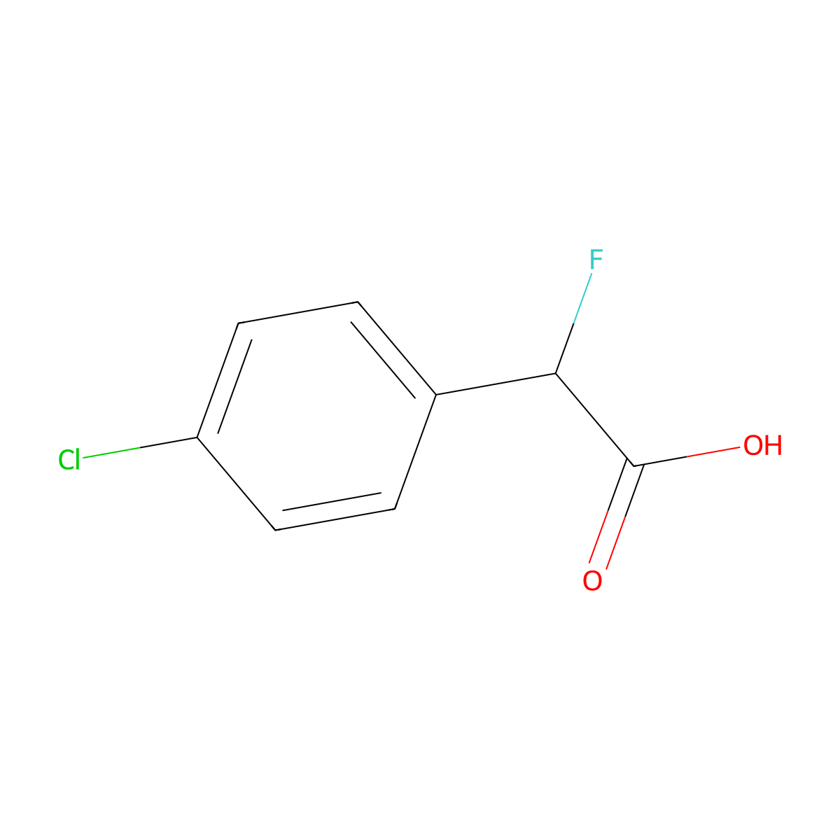 4-Chloro-alpha-fluorobenzeneacetic acid molecular structure, CAS 74590-69-5