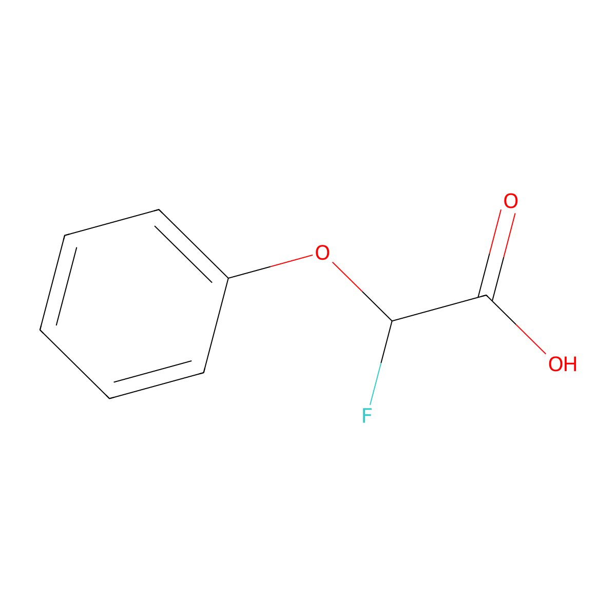 2-Fluoro-2-phenoxyacetic acid molecular structure, CAS 74590-70-8