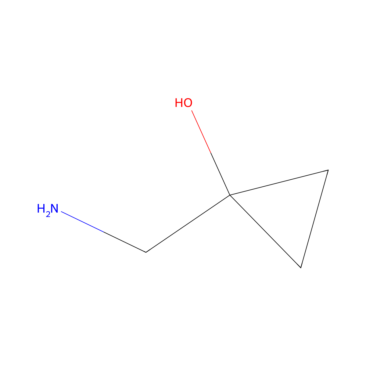 1-(Aminomethyl)cyclopropan-1-ol molecular structure, CAS 74592-33-9