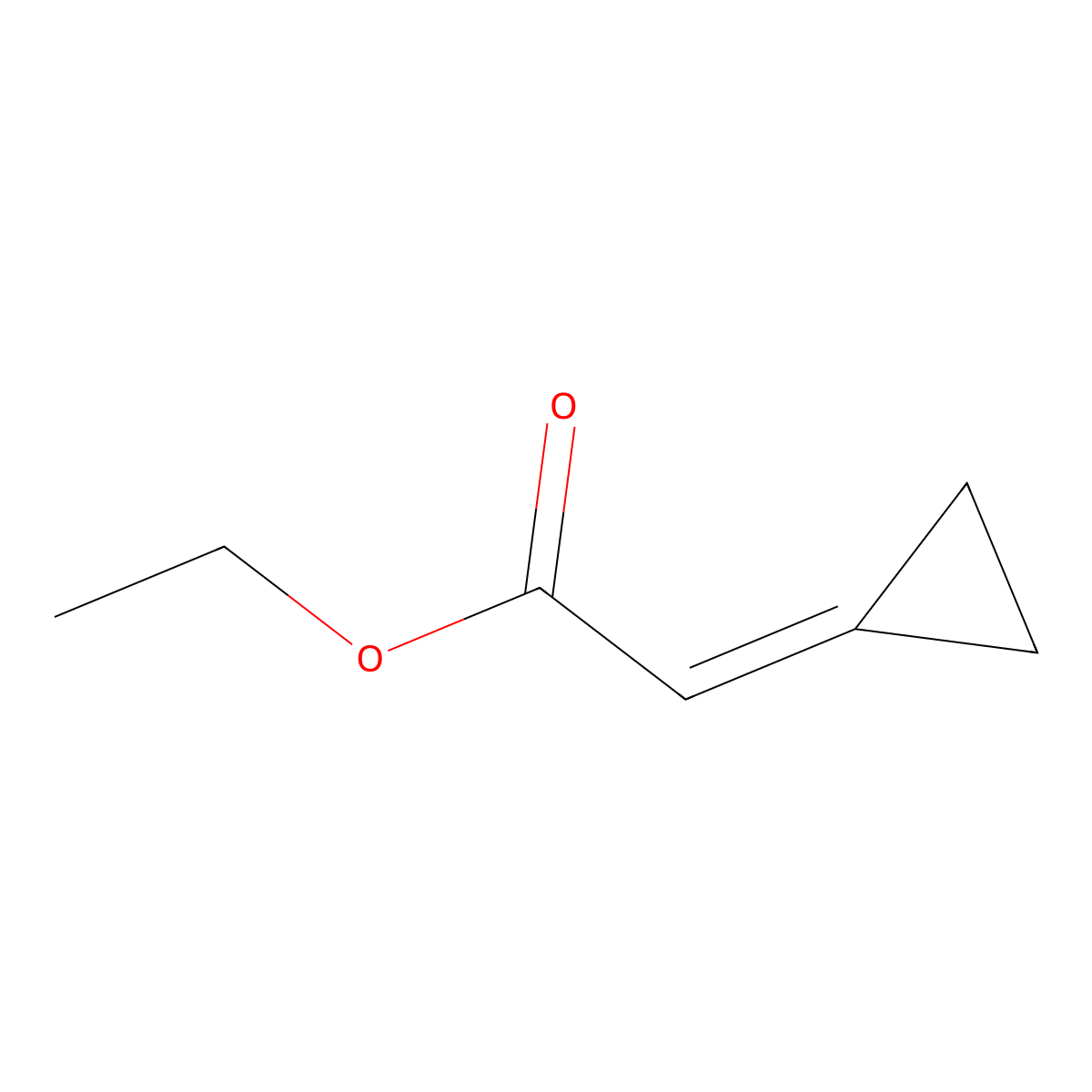 Ethyl cyclopropylideneacetate molecular structure, CAS 74592-36-2