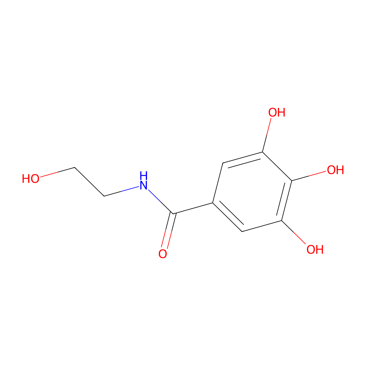 N-(2-Hydroxyethyl)-3,4,5-trihydroxybenzamide molecular structure, CAS 74592-86-2