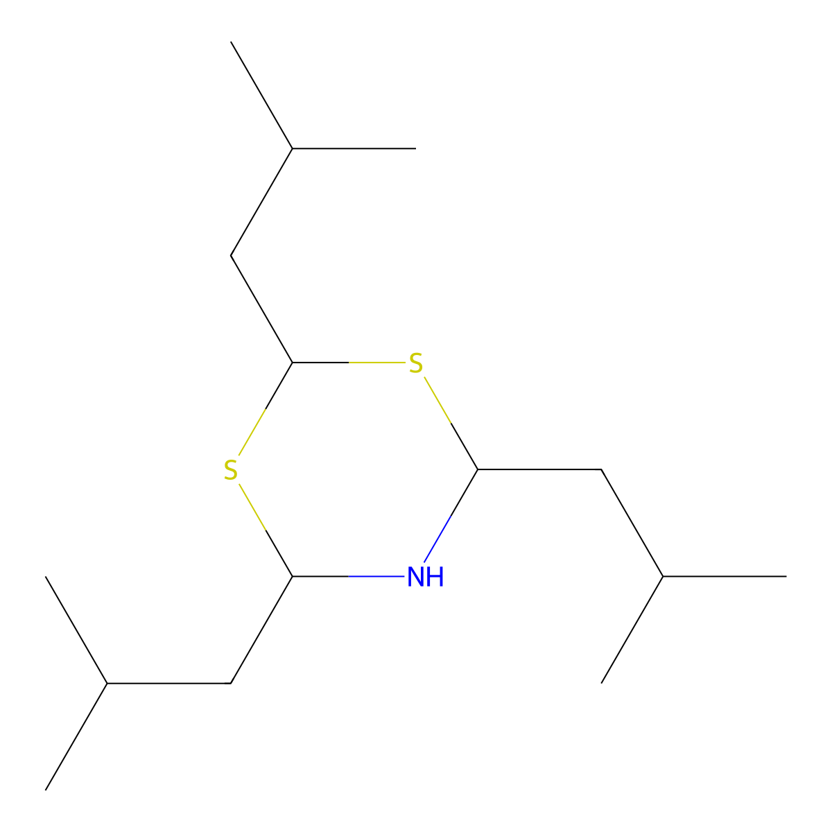2,4,6-Triisobutyl-5,6-dihydro-4H-1,3,5-dithiazine molecular structure, CAS 74595-94-1