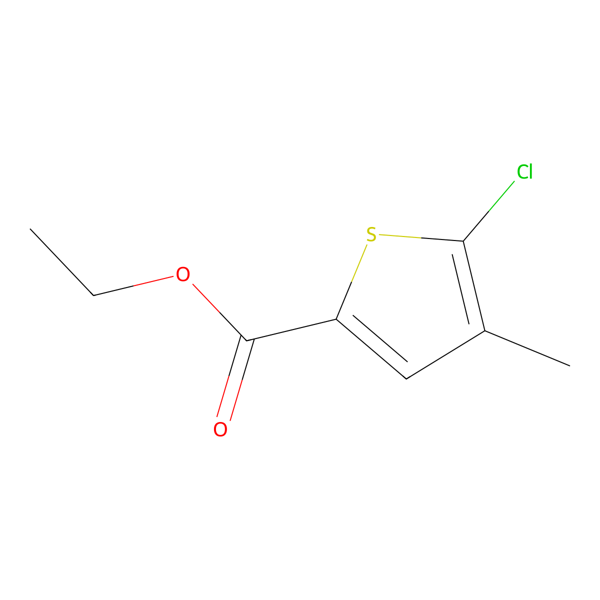 Ethyl 5-chloro-4-methylthiophene-2-carboxylate molecular structure, CAS 74598-04-2