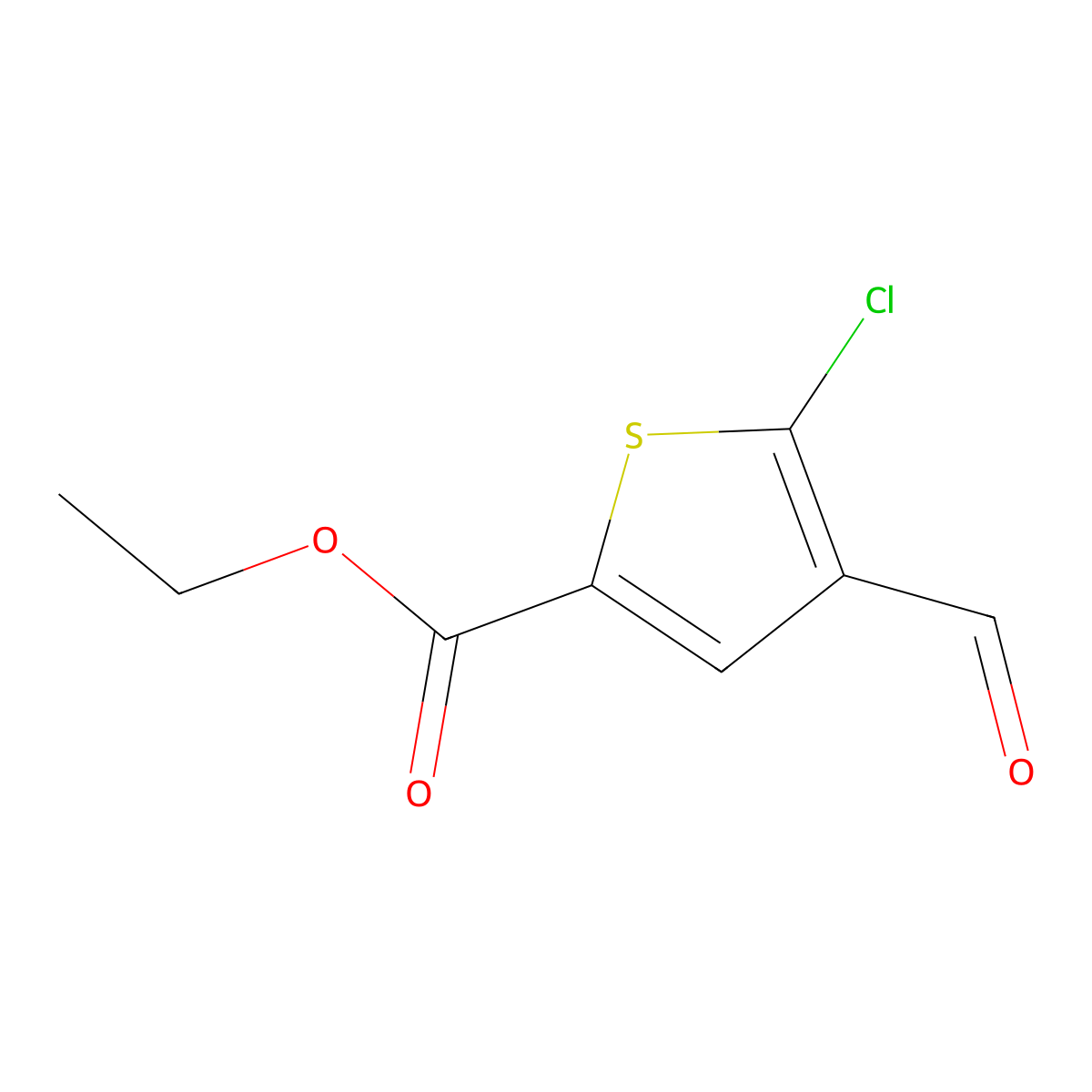 Ethyl 5-chloro-4-formylthiophene-2-carboxylate molecular structure, CAS 74598-06-4