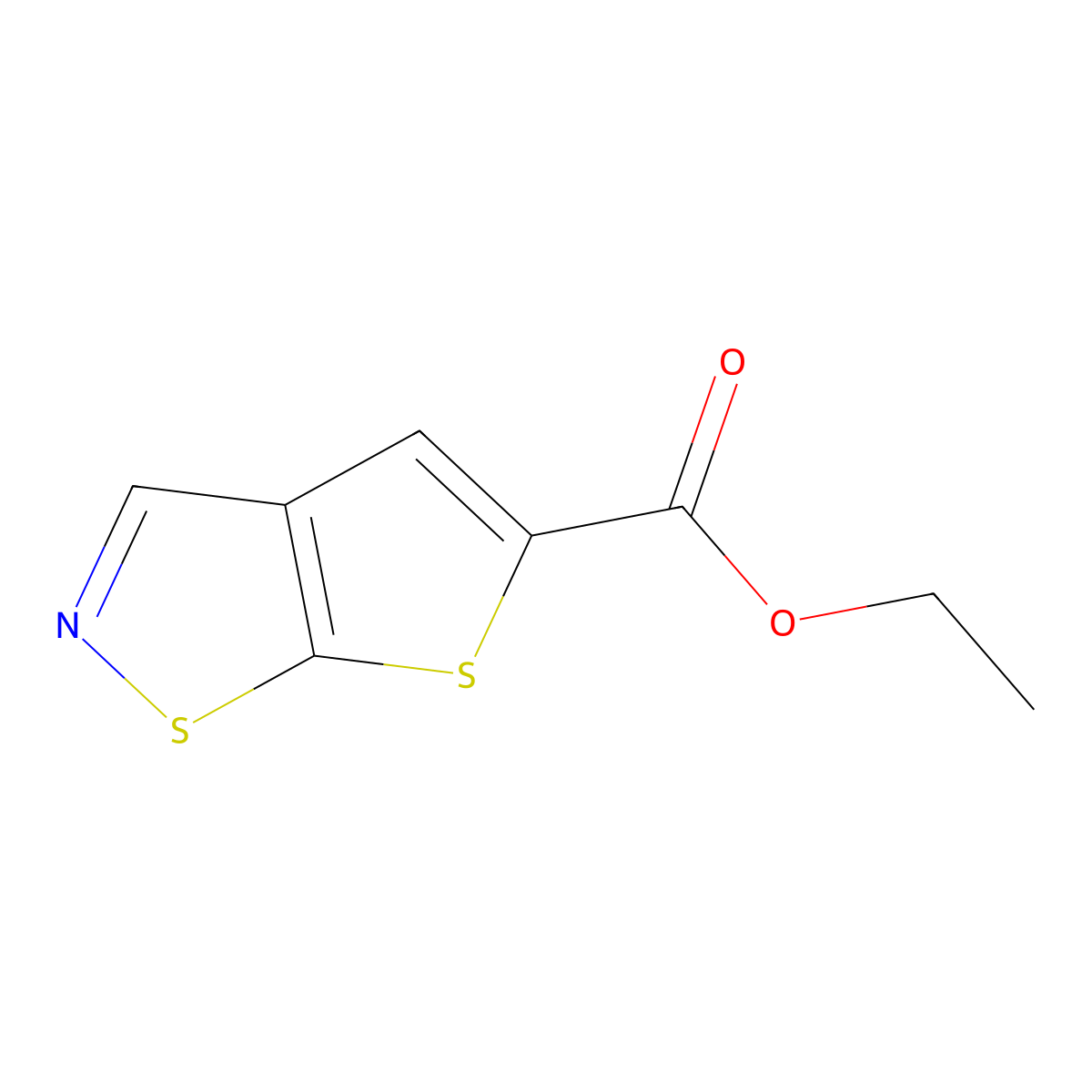 Ethyl thieno[3,2-d]isothiazole-5-carboxylate molecular structure, CAS 74598-11-1