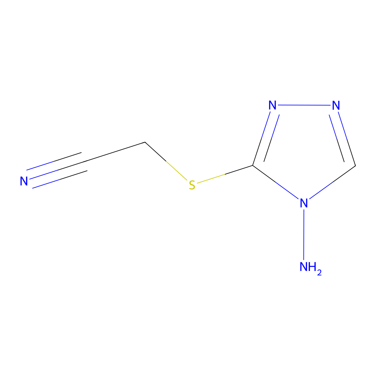 [(4-Amino-4H-1,2,4-triazol-3-yl)thio]acetonitrile molecular structure, CAS 74599-36-3