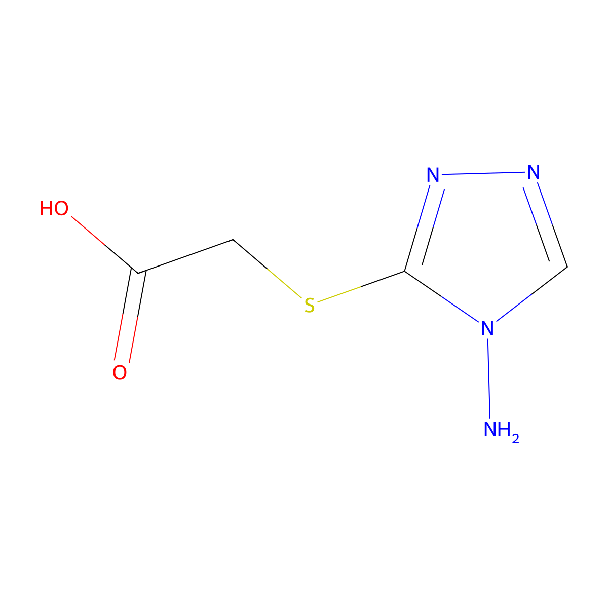 (4-Amino-4H-[1,2,4]triazol-3-ylsulfanyl)-acetic acid molecular structure, CAS 74599-37-4