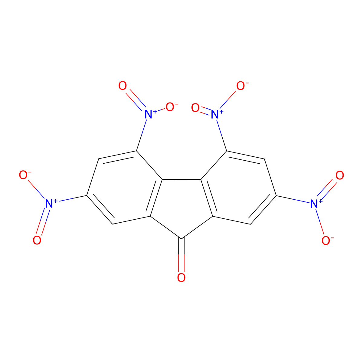 2,4,5,7-Tetranitro-9-fluorenone molecular structure, CAS 746-53-2