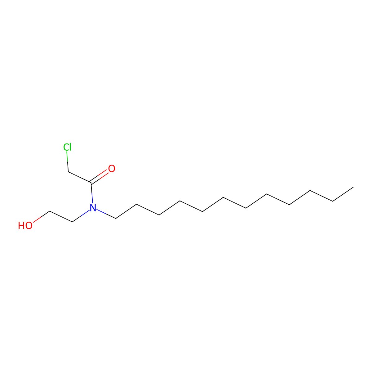 2-chloro-N-dodecyl-N-(2-hydroxyethyl)acetamide molecular structure, CAS 7460-31-3
