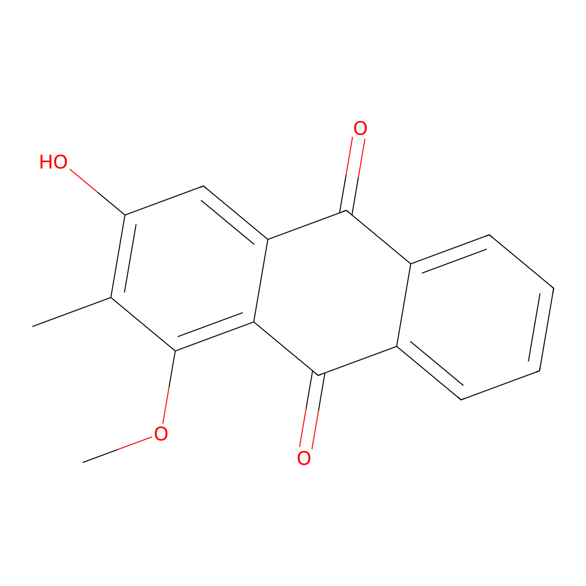 Rubiadin 1-methyl ether molecular structure, CAS 7460-43-7