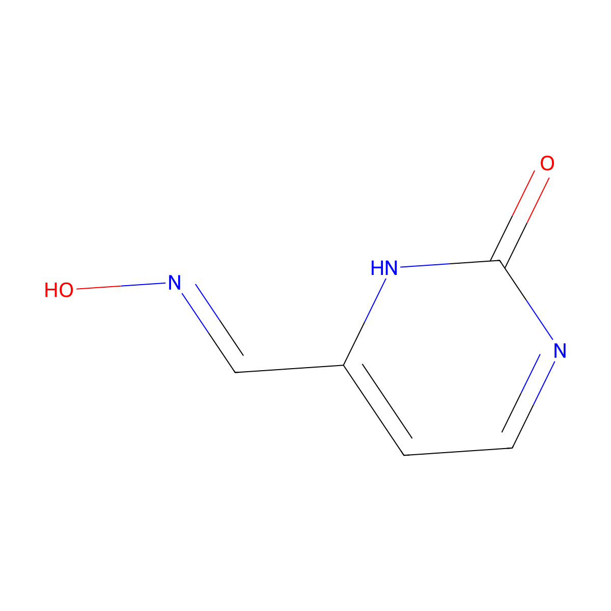 2-Hydroxypyrimidine-4-carboxaldehyde oxime molecular structure, CAS 7460-56-2
