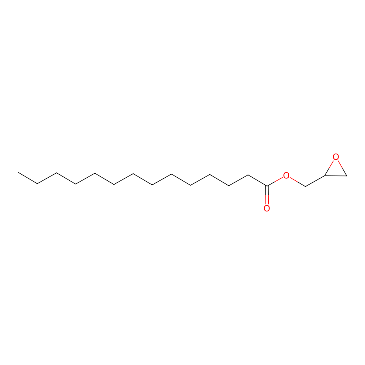 Oxiran-2-ylmethyl tetradecanoate molecular structure, CAS 7460-80-2