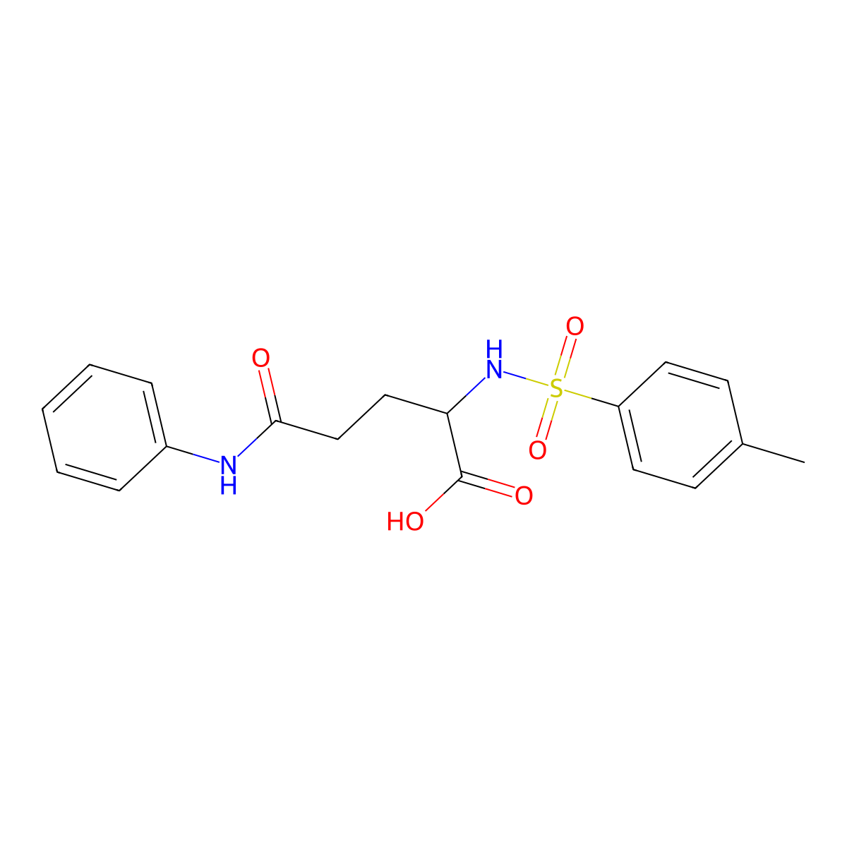5-Anilino-2-[(4-methylphenyl)sulfonylamino]-5-oxopentanoic acid molecular structure, CAS 7460-91-5