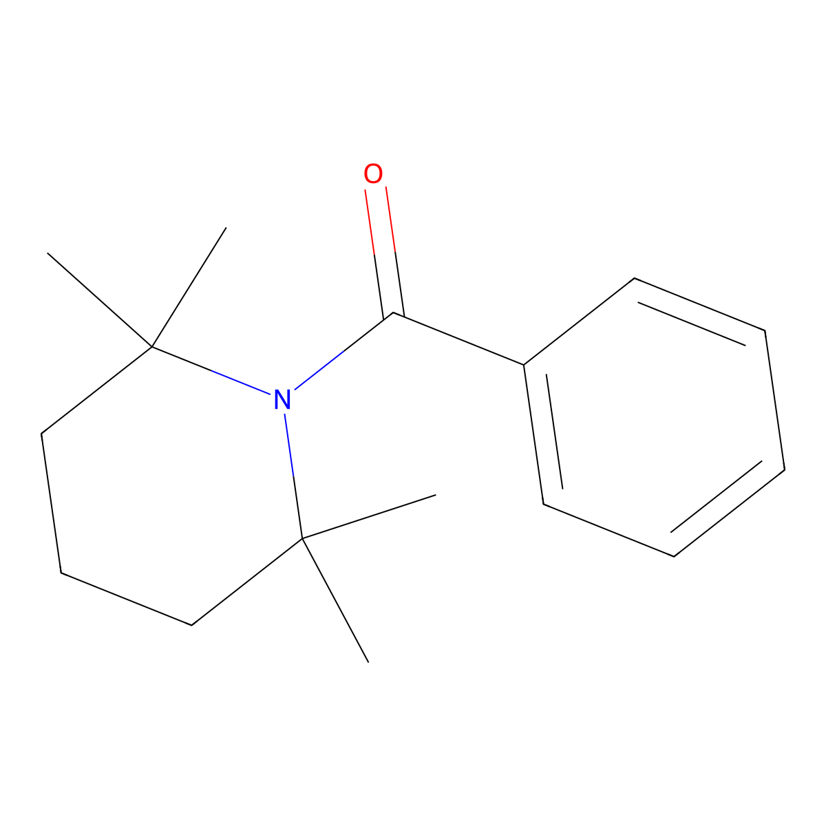 Piperidine, 1-benzoyl-2,2,6,6-tetramethyl- molecular structure, CAS 74601-40-4