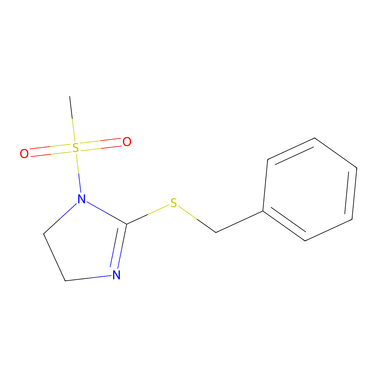 2-Benzylsulfanyl-1-methylsulfonyl-4,5-dihydroimidazole molecular structure, CAS 74602-28-1