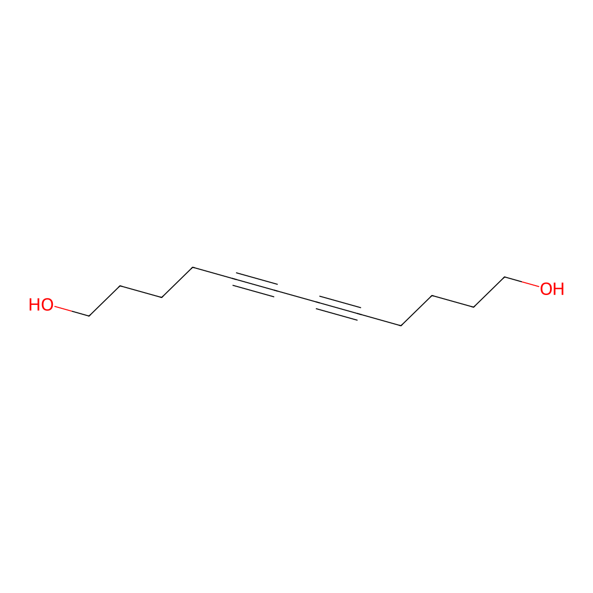 5,7-Dodecadiyne-1,12-diol molecular structure, CAS 74602-32-7