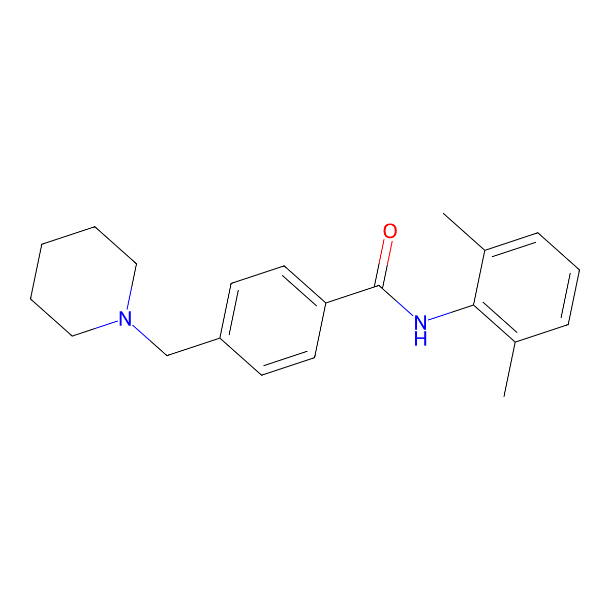 Benzamide, N-(2,6-dimethylphenyl)-4-(1-piperidin molecular structure, CAS 74602-46-3