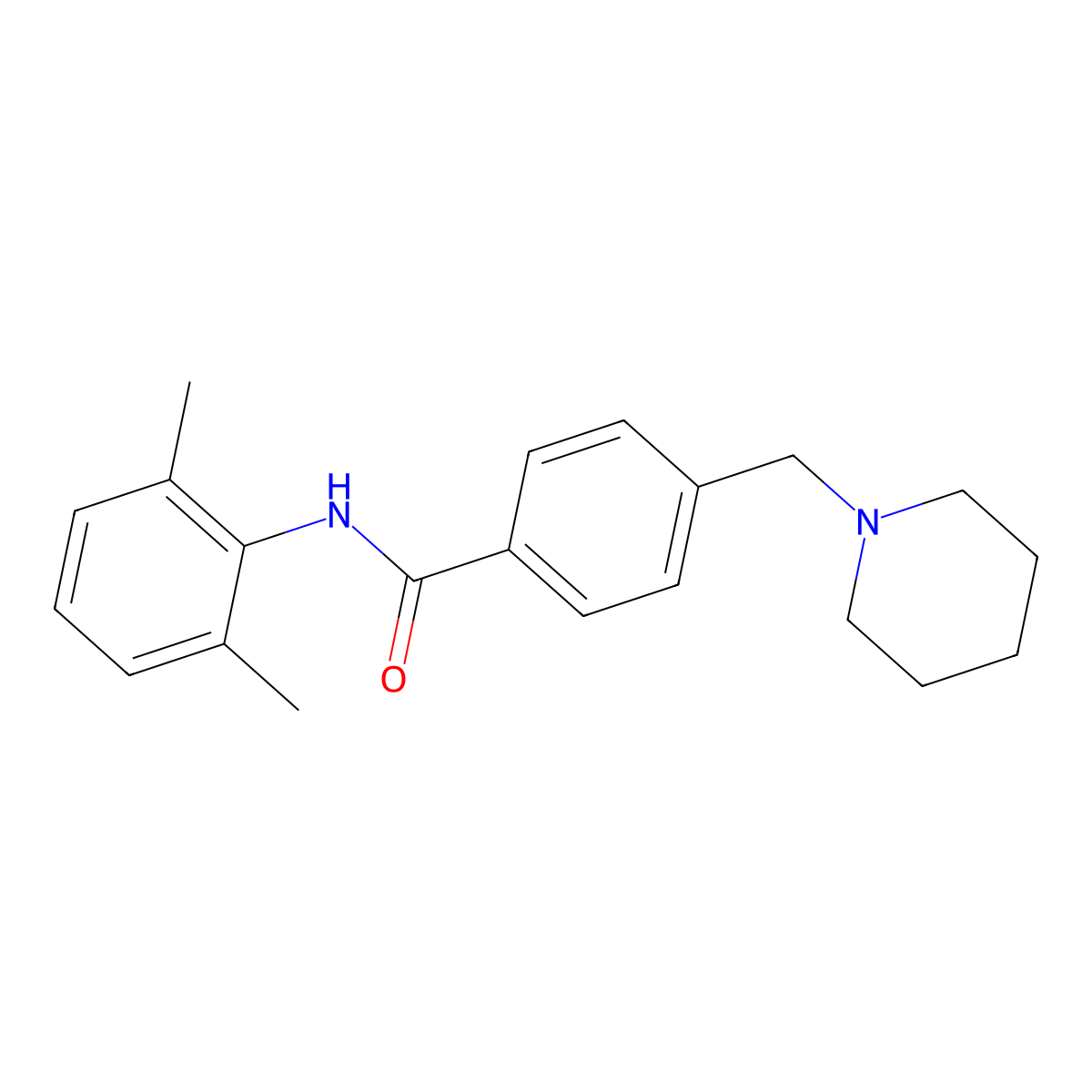 Benzamide, N-(2,6-dimethylphenyl)-4-(1-piperidin molecular structure, CAS 74602-46-3