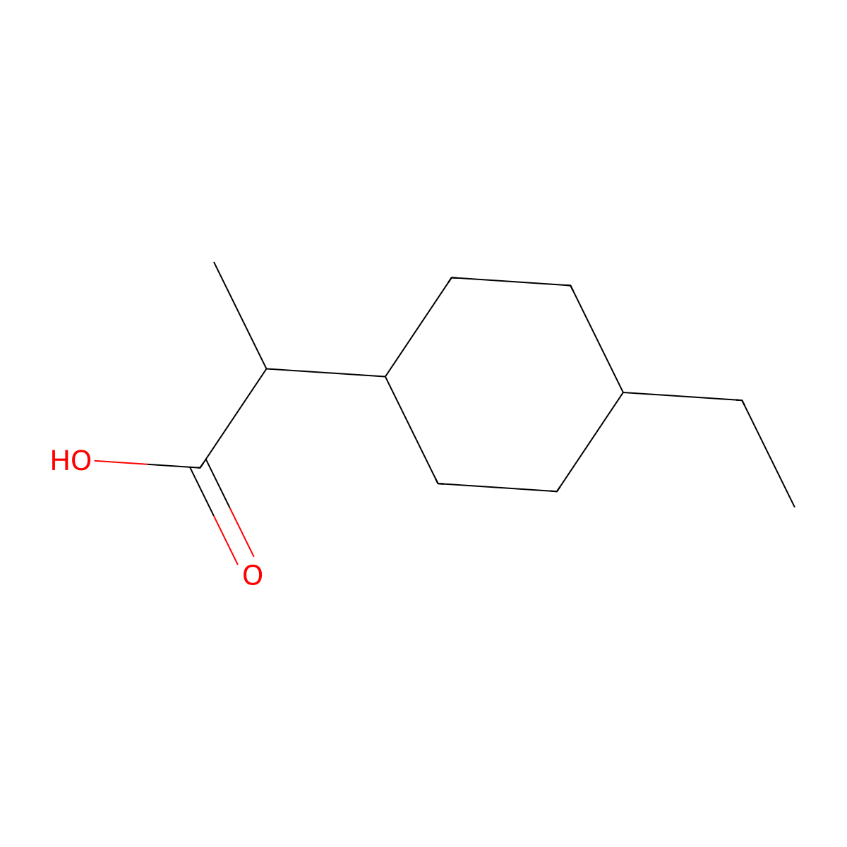 2-(4-Ethylcyclohexyl)propanoic acid molecular structure, CAS 74603-23-9