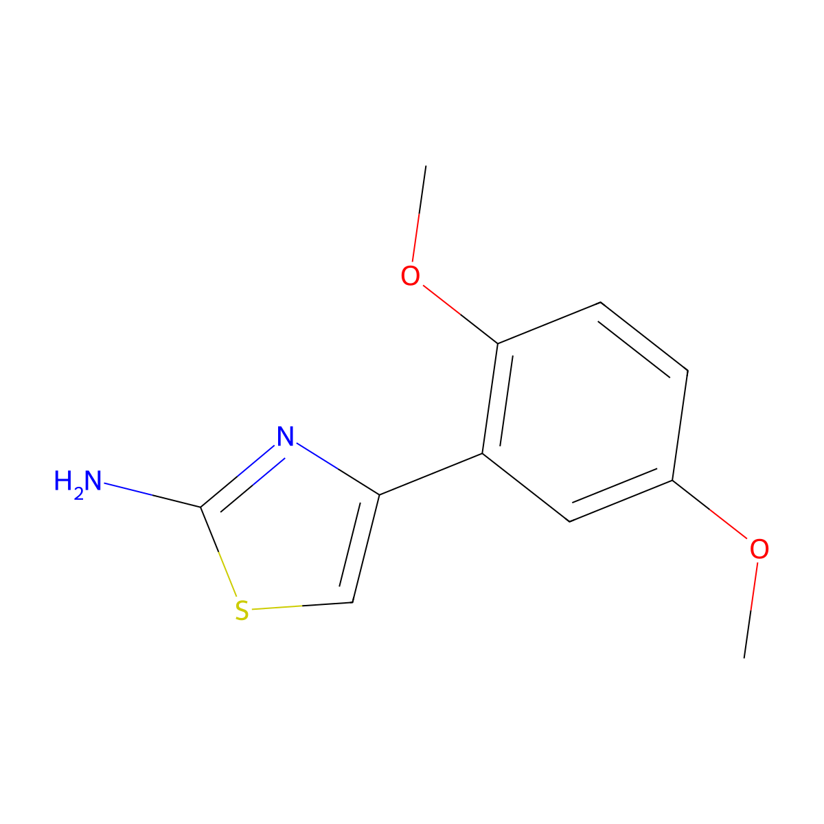 4-(2,5-Dimethoxyphenyl)-1,3-thiazol-2-amine molecular structure, CAS 74605-12-2