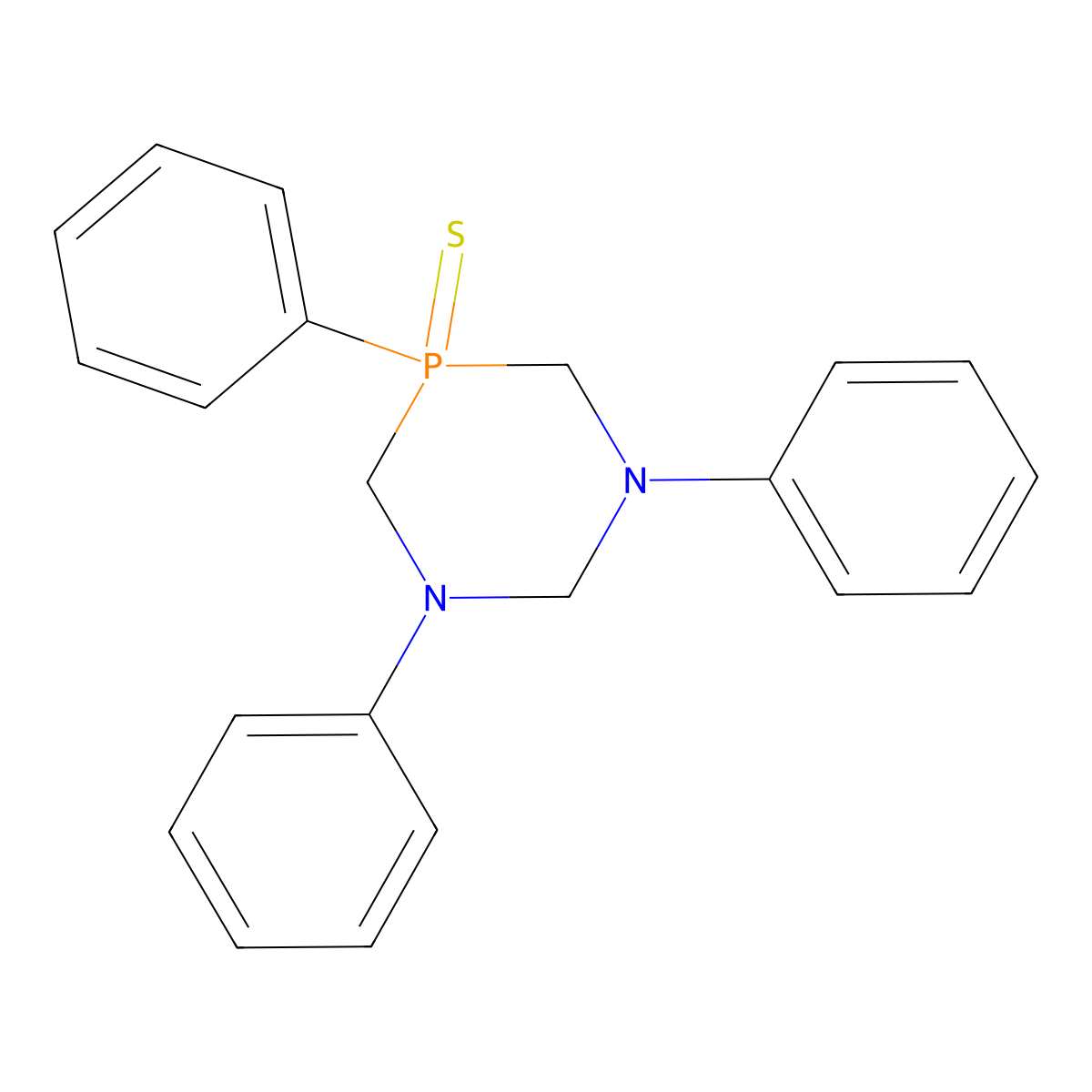 1,3,5-Diazaphosphorine, hexahydro-1,3,5-triphenyl-, 5-sulfide molecular structure, CAS 74607-65-1