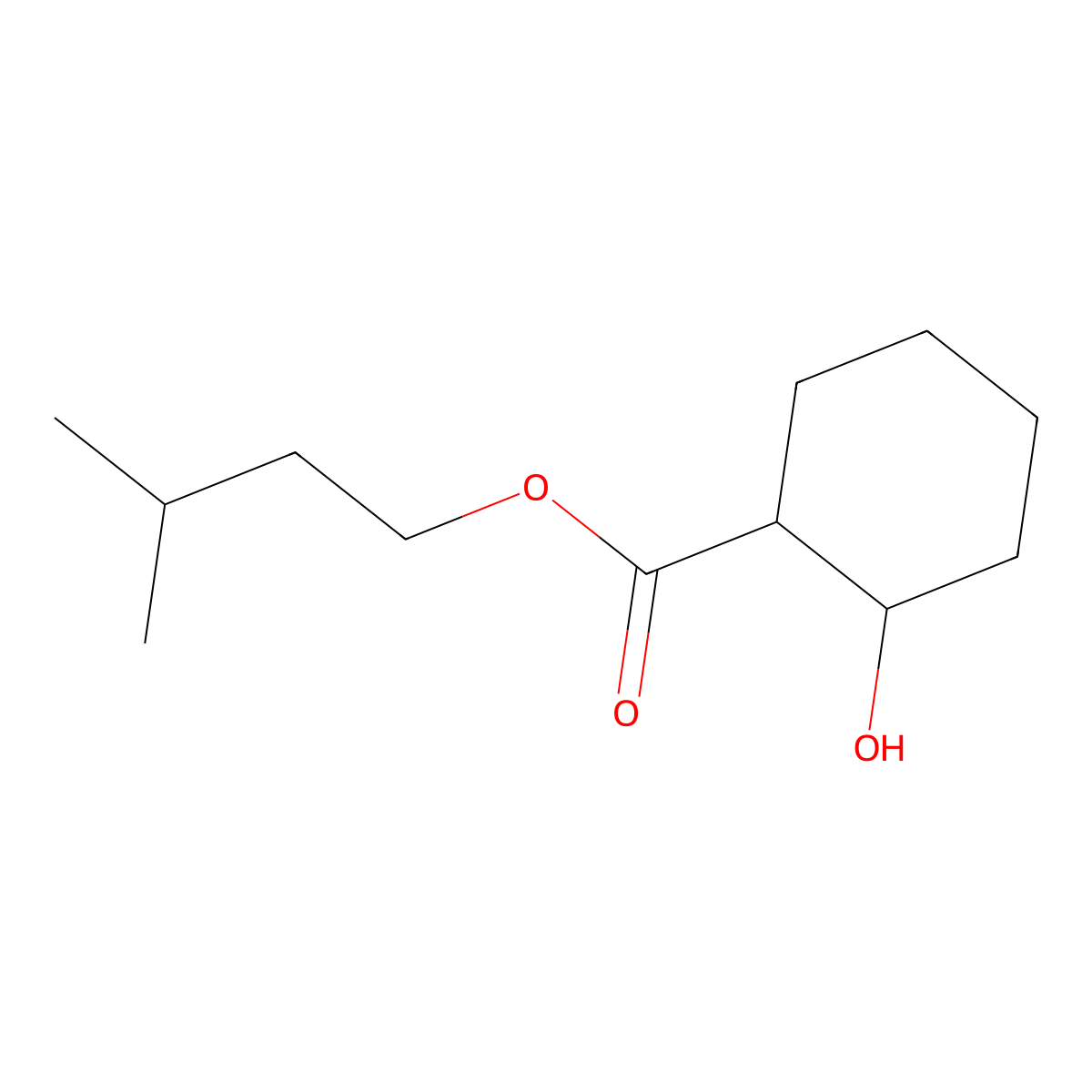 3-Methylbutyl 2-hydroxycyclohexane-1-carboxylate molecular structure, CAS 7461-28-1