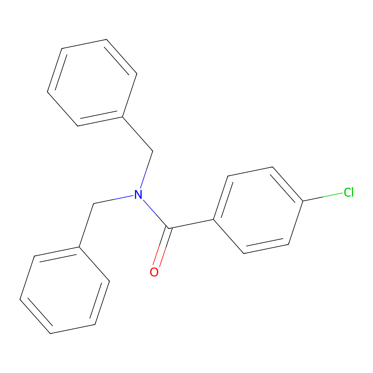 N,N-dibenzyl-4-chlorobenzamide molecular structure, CAS 7461-37-2