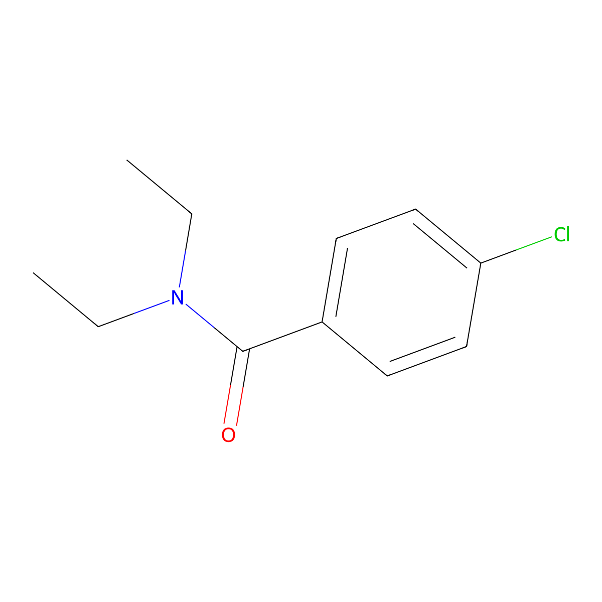 4-chloro-N,N-diethylbenzamide molecular structure, CAS 7461-38-3