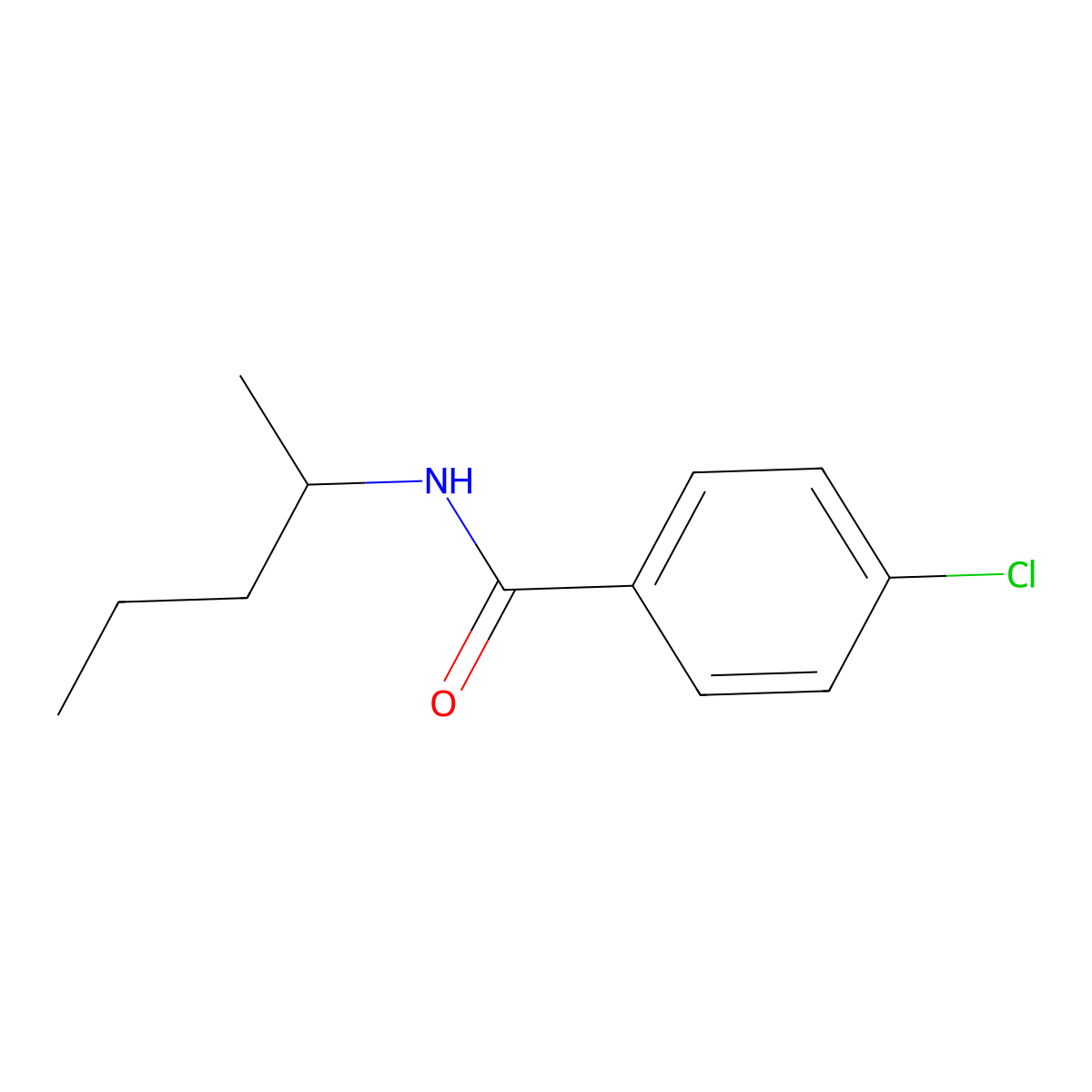 4-chloro-N-pentan-2-ylbenzamide molecular structure, CAS 7461-45-2