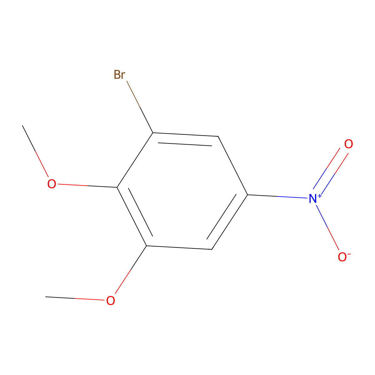 1-Bromo-2,3-dimethoxy-5-nitrobenzene molecular structure, CAS 7461-55-4