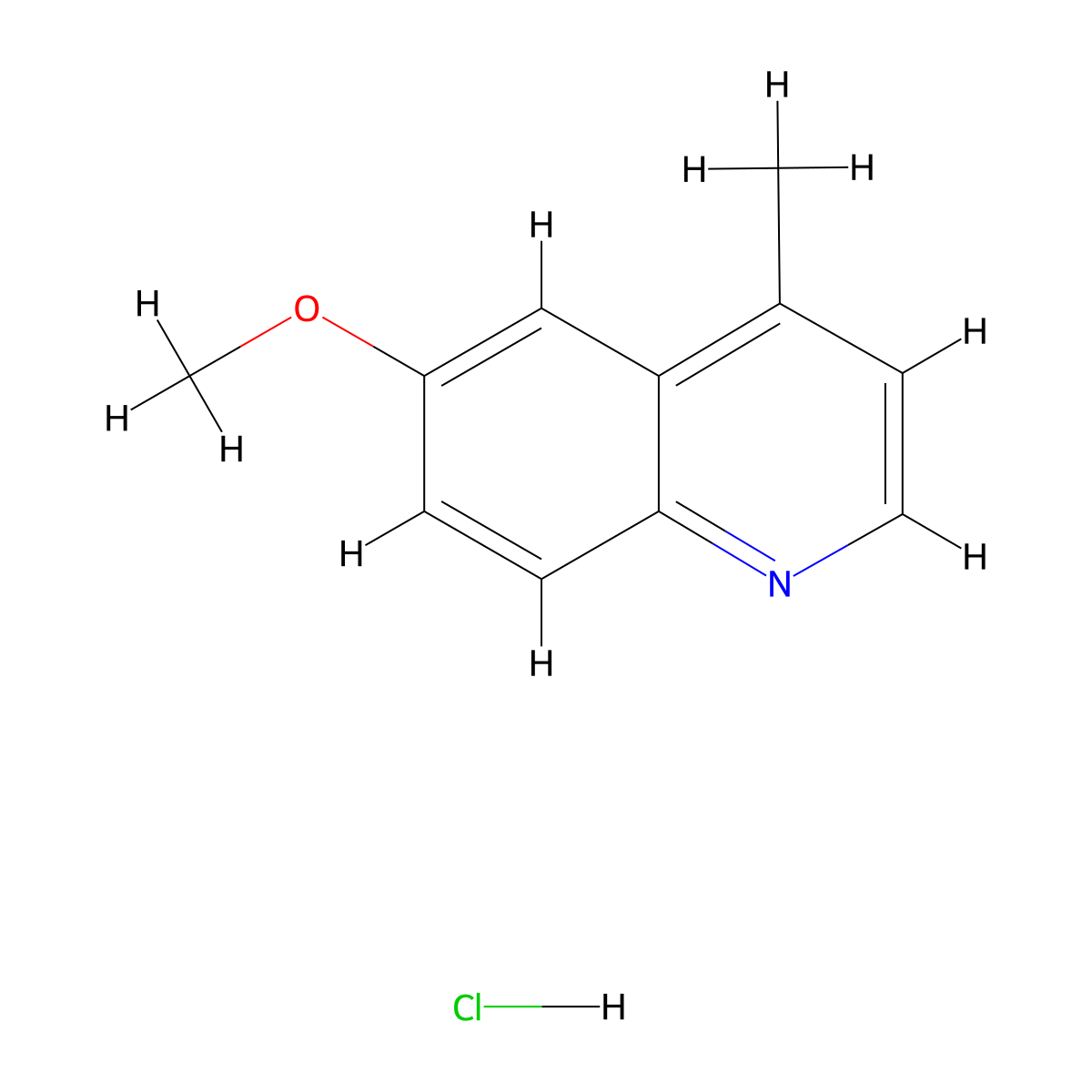 6-Methoxy-4-methylquinoline hydrochloride molecular structure, CAS 7461-59-8
