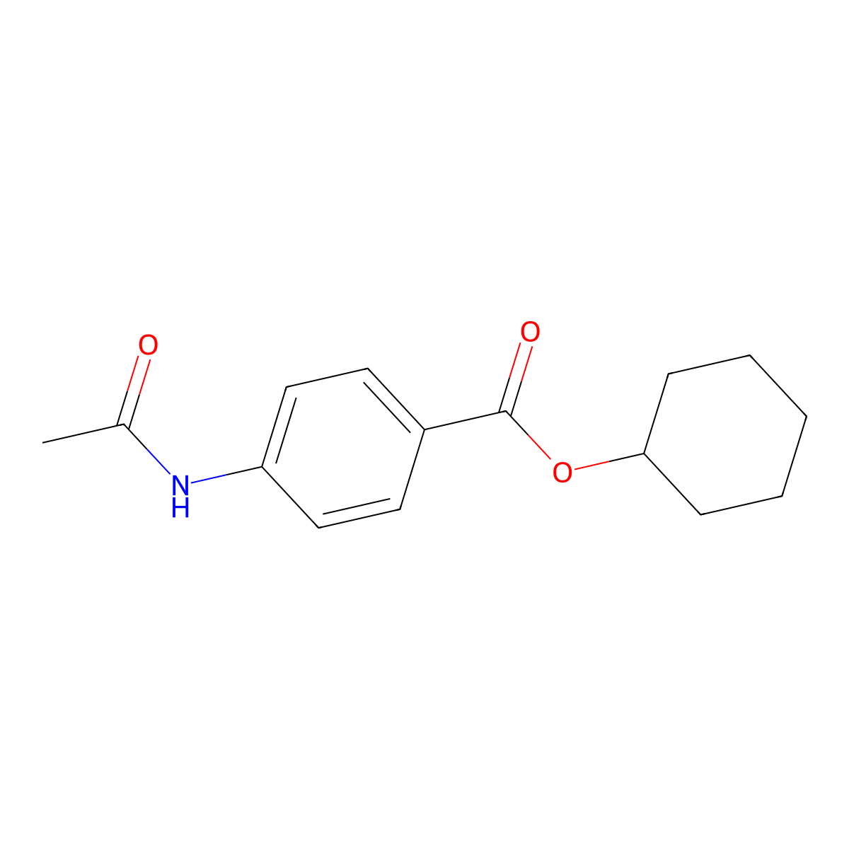 Cyclohexyl 4-acetamidobenzoate molecular structure, CAS 7461-65-6