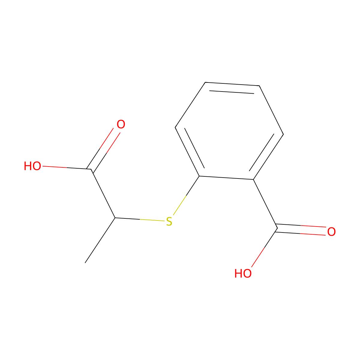 2-[(1-Carboxyethyl)sulfanyl]benzoic acid molecular structure, CAS 7461-86-1