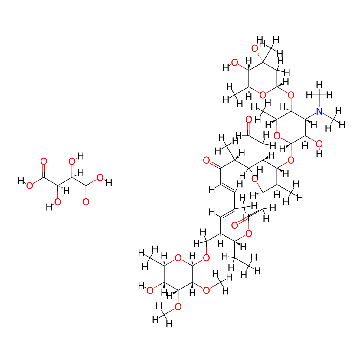 Tylosin Tartrate molecular structure, CAS 74610-55-2