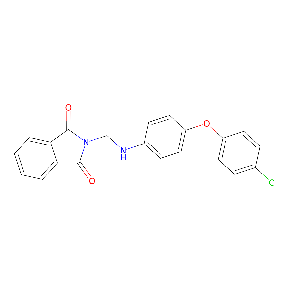 N-(4-(4-Chlorophenoxy)-anilinomethyl)-phthalimide molecular structure, CAS 74614-53-2