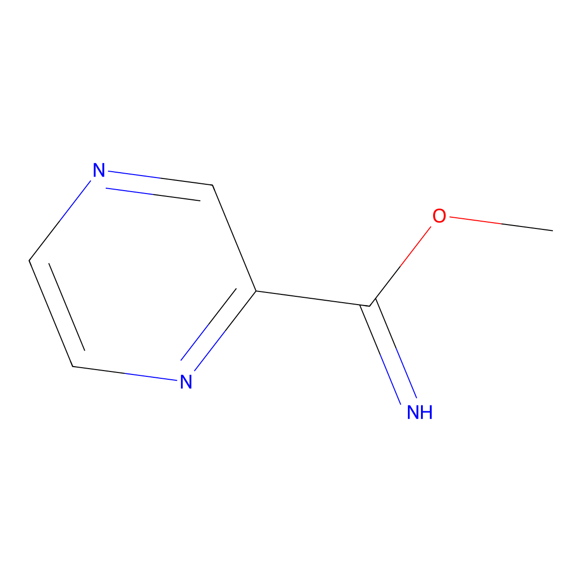 Methyl pyrazine-2-carboximidate molecular structure, CAS 74617-55-3