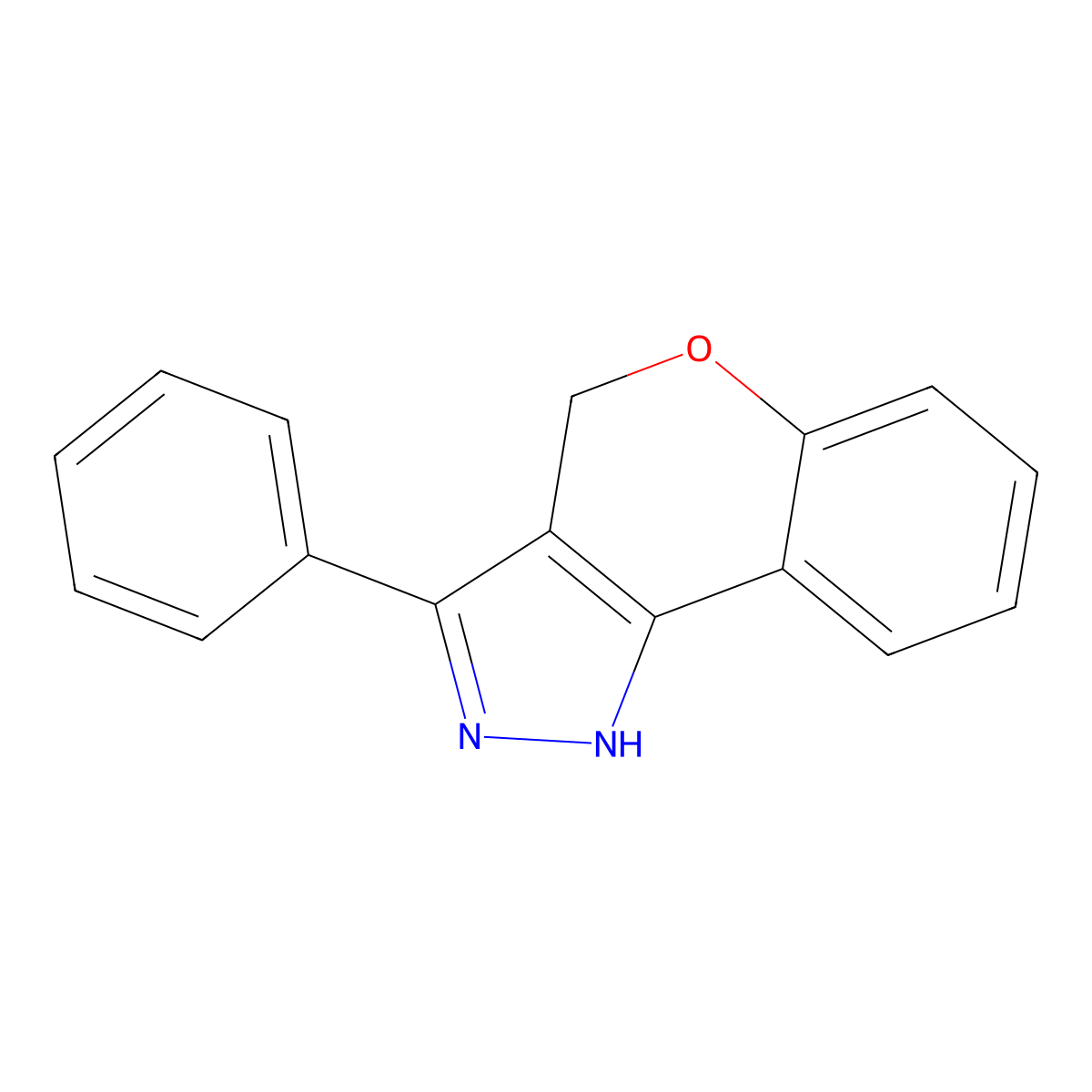 (1)Benzopyrano(4,3-c)pyrazole, 2,4-dihydro-3-phenyl- molecular structure, CAS 74618-04-5