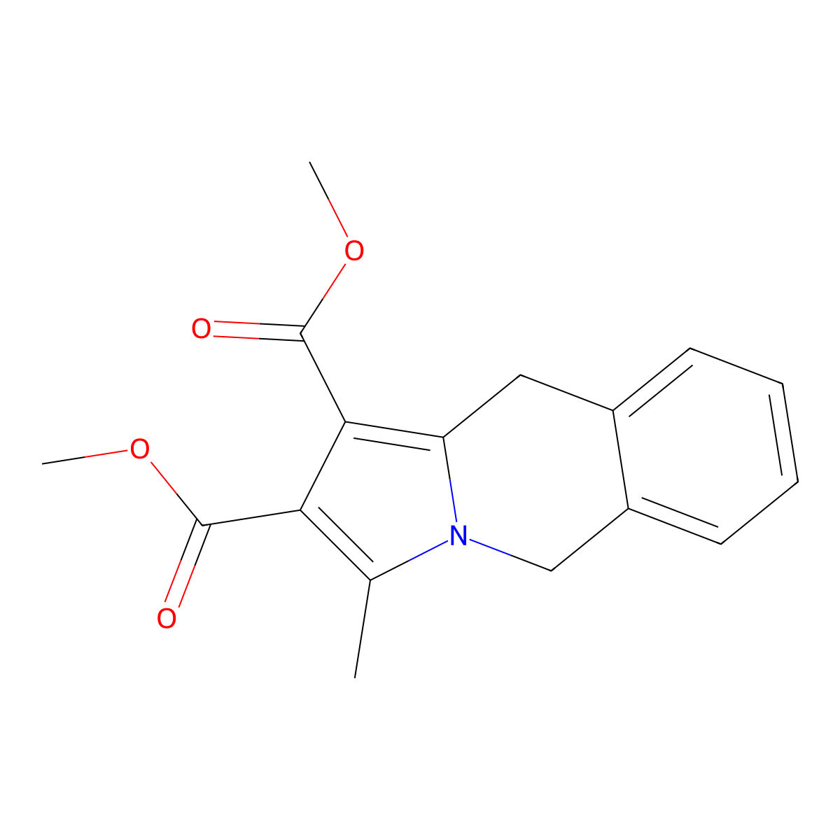 Pyrrolo(1,2-b)isoquinoline-1,2-dicarboxylic acid, 5,10-dihydro-3-methyl-, dimethyl ester molecular structure, CAS 74618-46-5