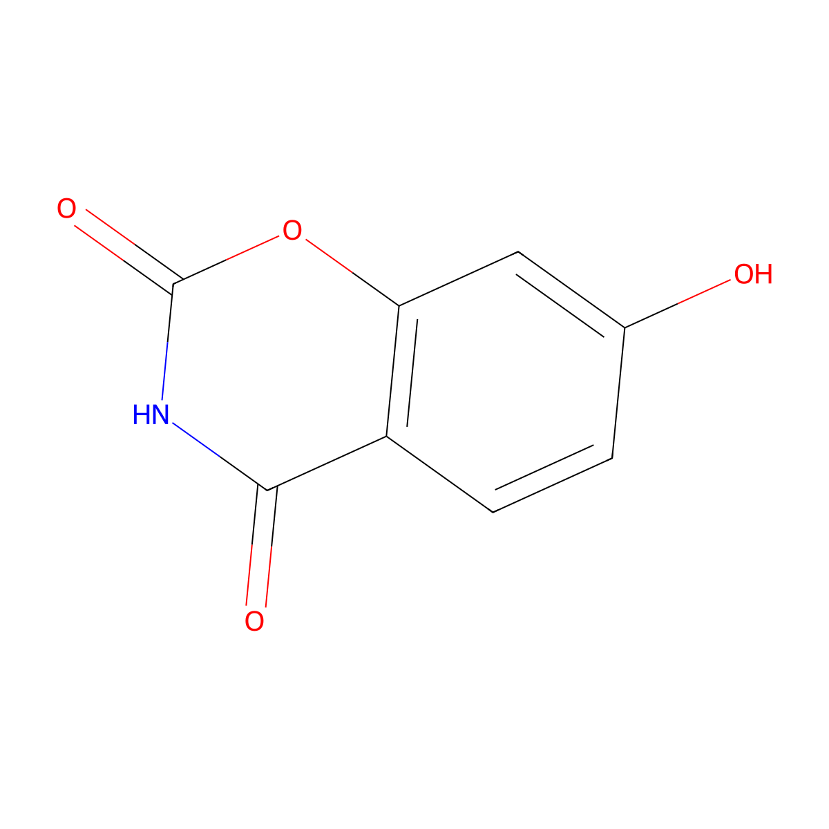 7-Hydroxy-3,4-dihydro-2H-1,3-benzoxazine-2,4-dione molecular structure, CAS 74619-46-8
