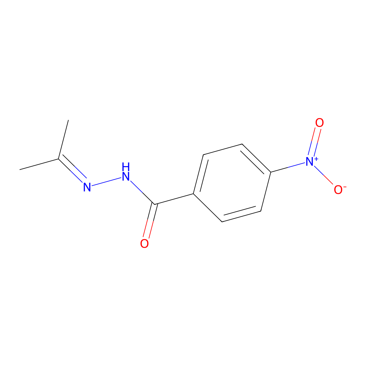 4-Nitro-N'-(propan-2-ylidene)benzohydrazide molecular structure, CAS 7462-05-7