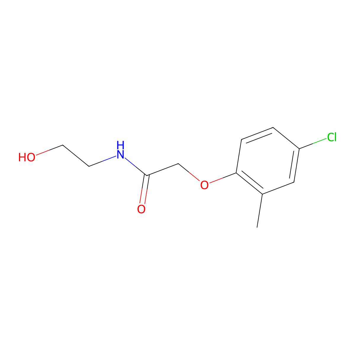 2-(4-chloro-2-methylphenoxy)-N-(2-hydroxyethyl)acetamide molecular structure, CAS 7462-18-2