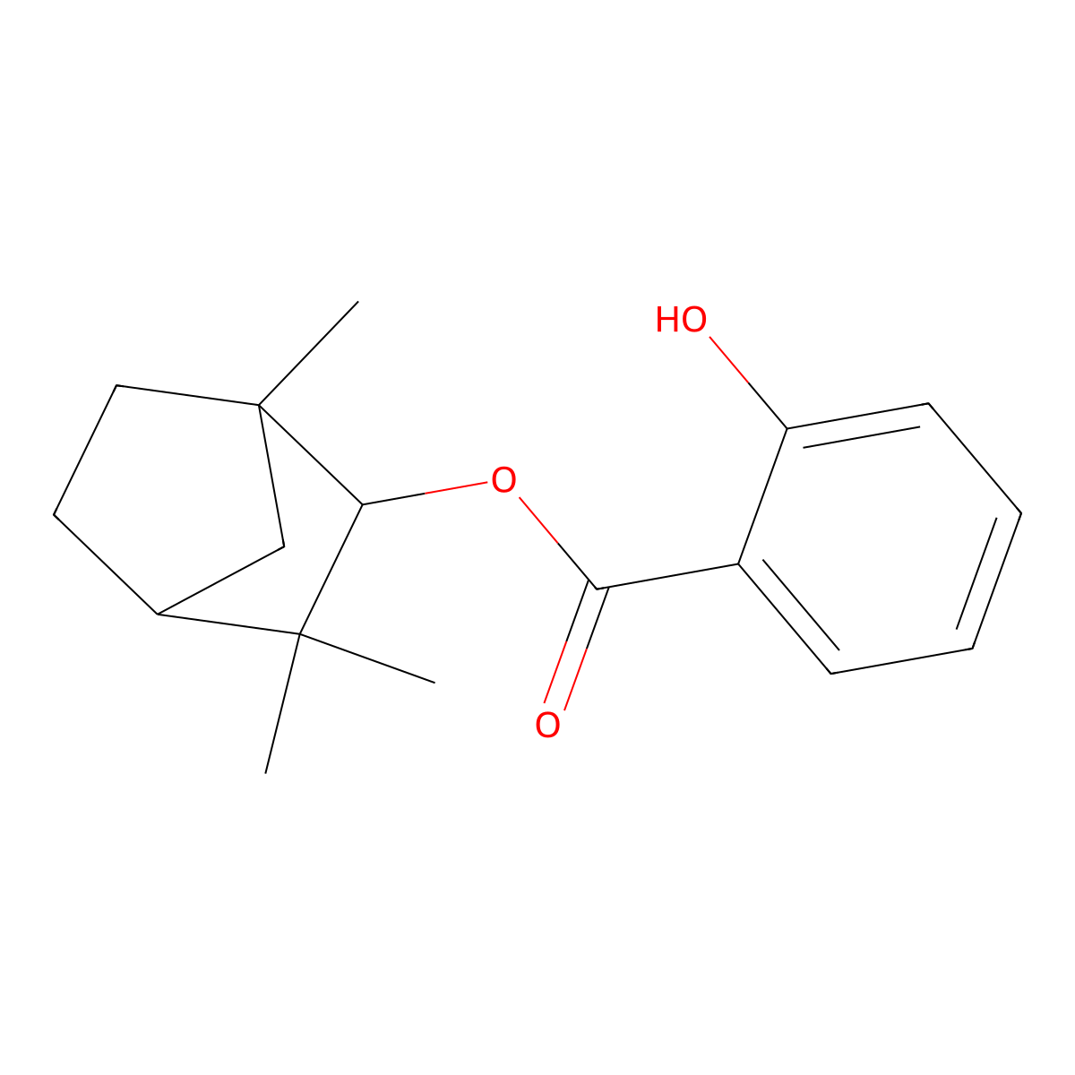 1,3,3-Trimethylbicyclo(2.2.1)hept-2-yl salicylate molecular structure, CAS 7462-24-0