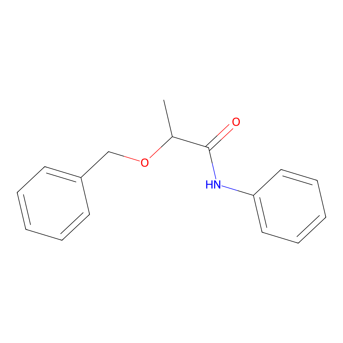 N-phenyl-2-phenylmethoxypropanamide molecular structure, CAS 7462-58-0