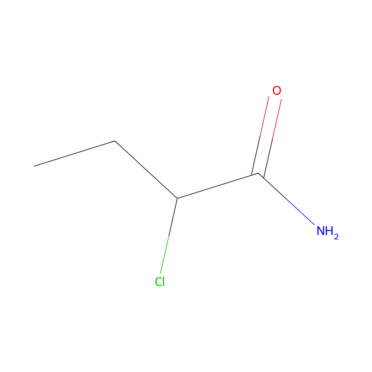 2-Chlorobutyramide molecular structure, CAS 7462-73-9