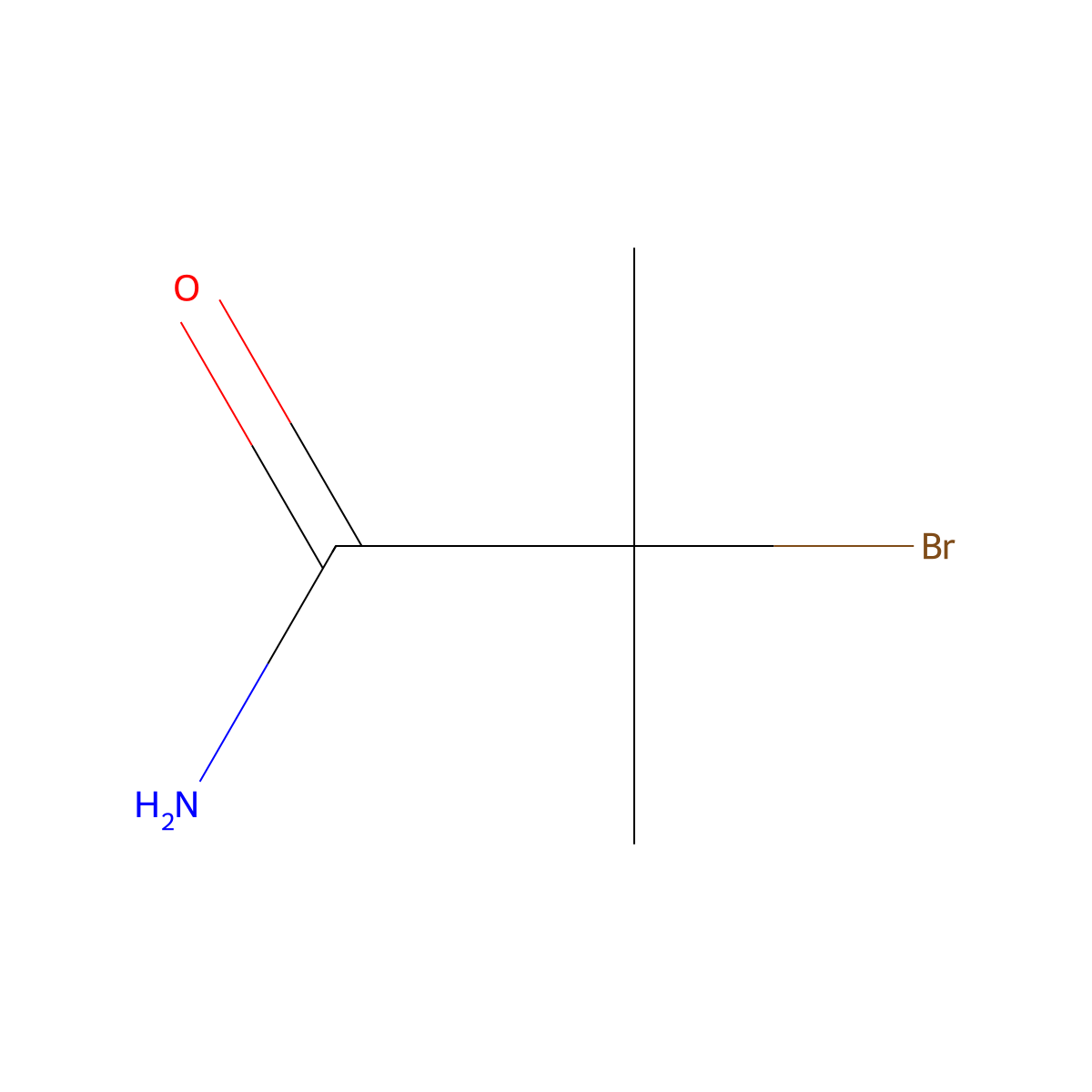 2-Bromo-2-methylpropanamide molecular structure, CAS 7462-74-0