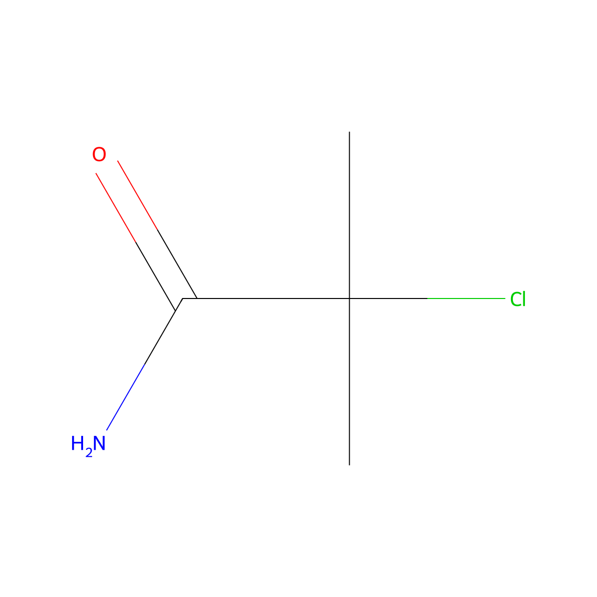 2-Chloro-2-methylpropanamide molecular structure, CAS 7462-75-1
