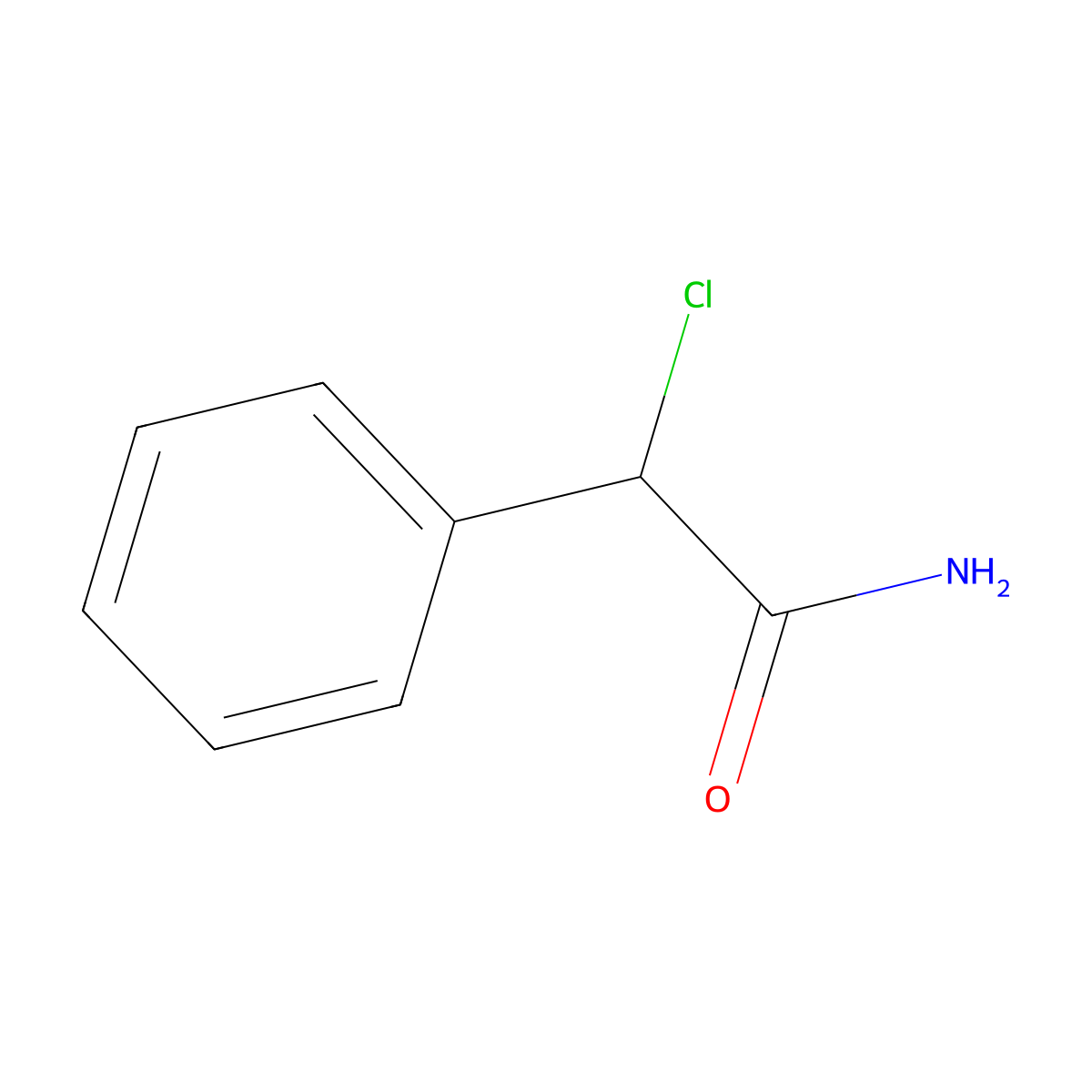 2-Chloro-2-phenylacetamide molecular structure, CAS 7462-76-2