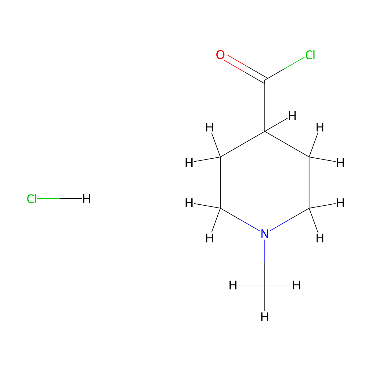 1-Methylpiperidine-4-carbonyl chloride hydrochloride molecular structure, CAS 7462-84-2